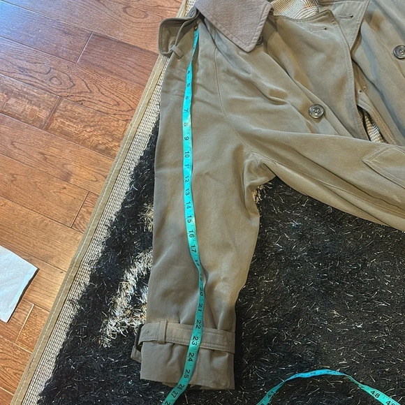 Joseph Abboud Vintage style checkered  Lined Mens Khaki Trench Coat Size XL - Picture 10 of 16